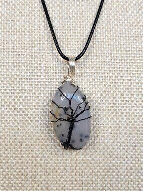 Handmade Tree of Life | Wire Wrapped Stone Necklace | Boho Gothic